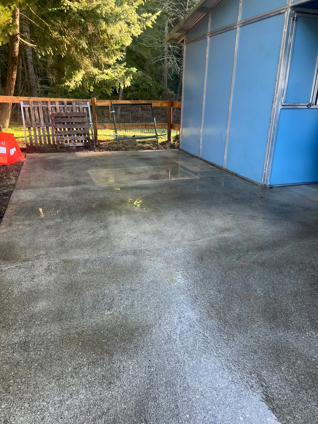 Concrete pad after cleaning