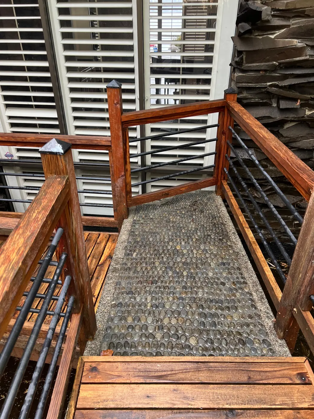 Mossy stone entry walk after cleaning